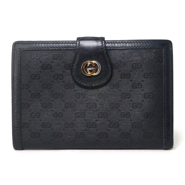 OLD Gucci　マイクロGGがま口ミドル折財布（黒）