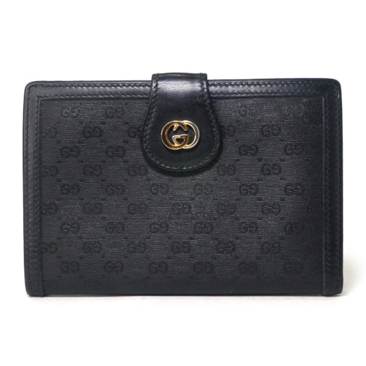 OLD Gucci　マイクロGGがま口ミドル折財布（黒）