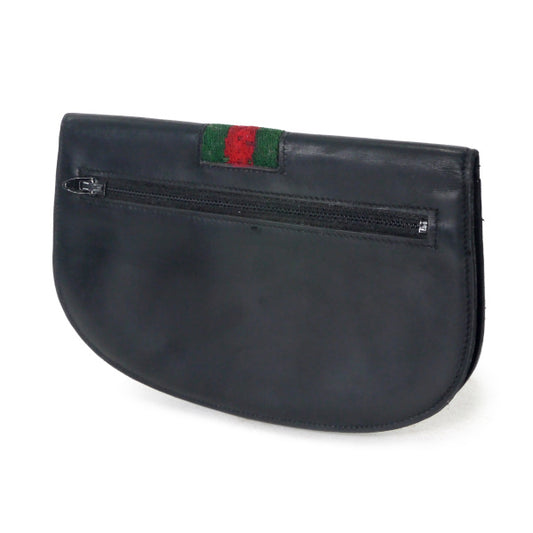 OLD Gucci  総革シェリーGG金具ハーフムーン財布（黒）