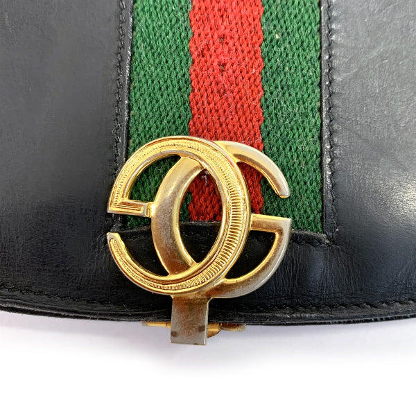 OLD Gucci  総革シェリーGG金具ハーフムーン財布（黒）
