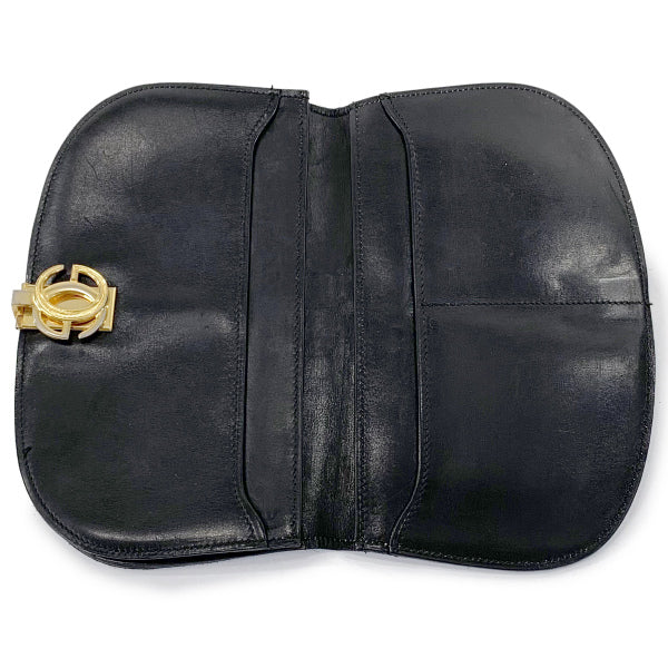 OLD Gucci  総革シェリーGG金具ハーフムーン財布（黒）