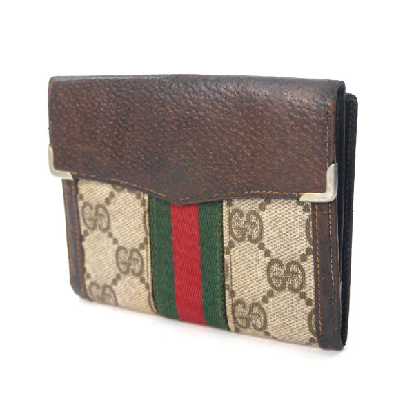 OLD Gucci　レアG留め具シェリー折財布（茶）