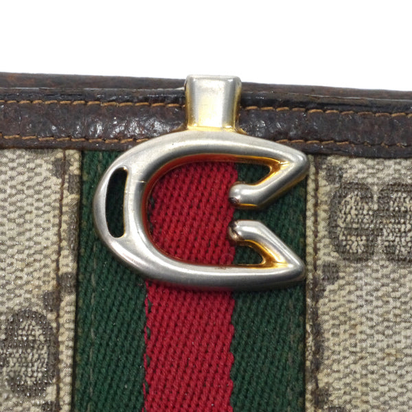 OLD Gucci　レアG留め具シェリー折財布（茶）