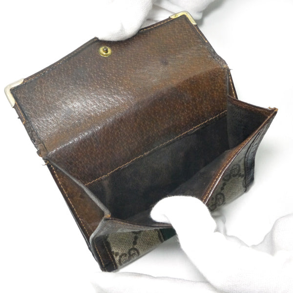 OLD Gucci　レアG留め具シェリー折財布（茶）