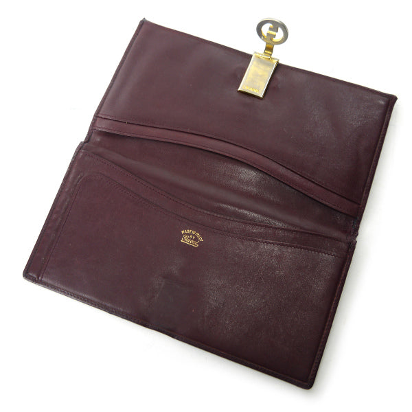 OLD Gucci ＜訳アリ＞流れ星柄キャンバス長財布（紺×ボルドー）