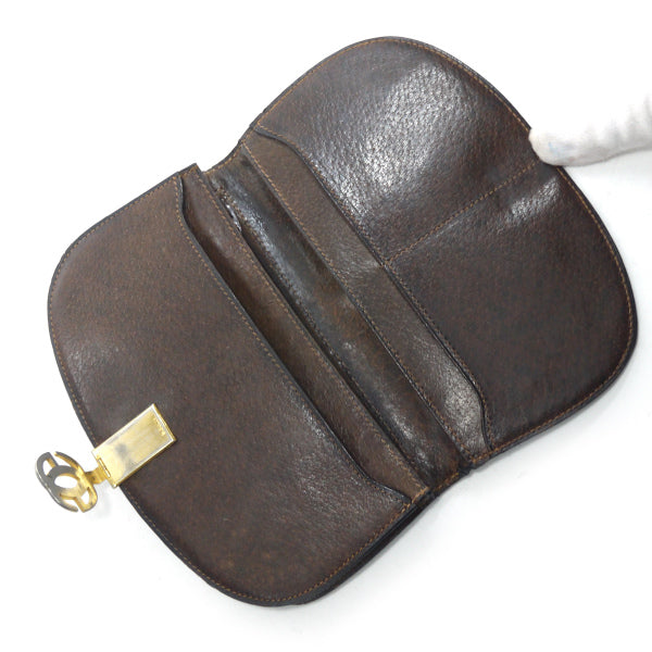 OLD Gucci  シェリーGG金具ハーフムーン財布（茶）