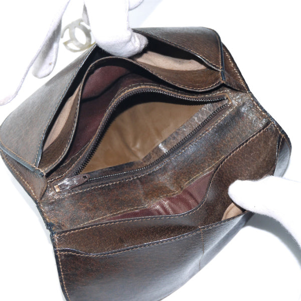 OLD Gucci  シェリーGG金具ハーフムーン財布（茶）