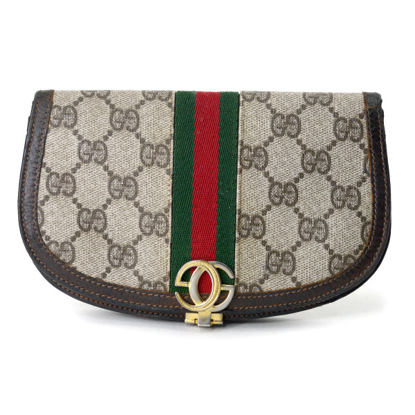 OLD Gucci  シェリーGG金具ハーフムーン財布（茶）