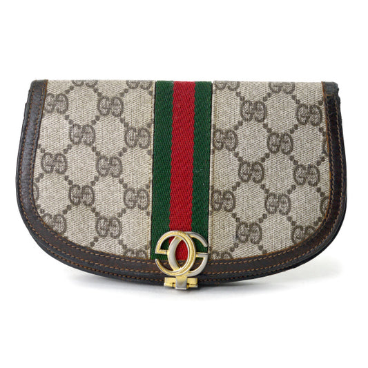 OLD Gucci  シェリーGG金具ハーフムーン財布（茶）
