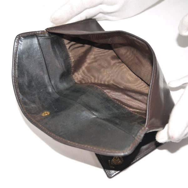 OLD Gucci　総革GG留め具シェリー長財布（濃茶）