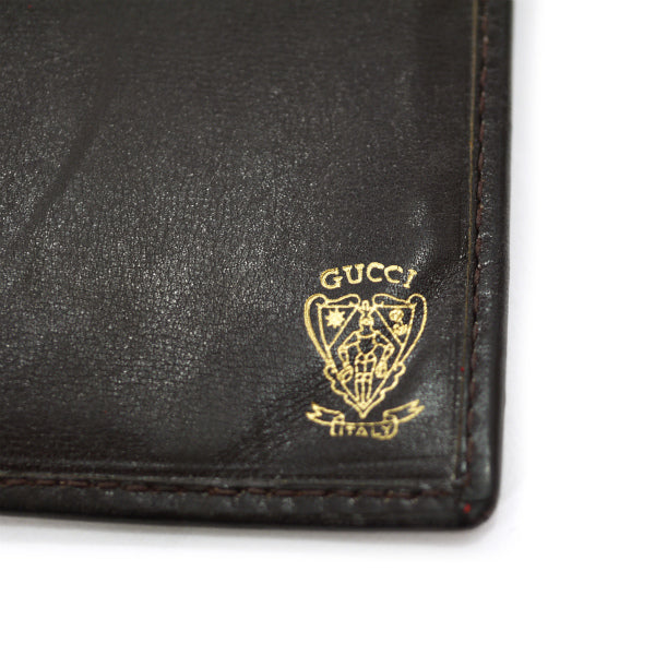OLD Gucci　総革GG留め具シェリー長財布（濃茶）