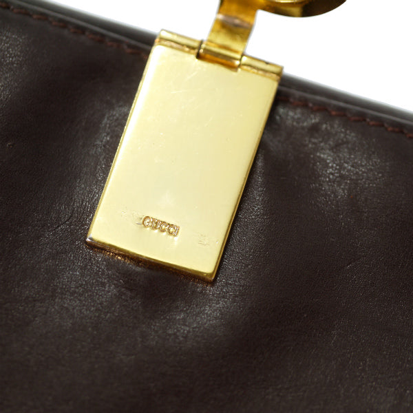 OLD Gucci　総革GG留め具シェリー長財布（濃茶）