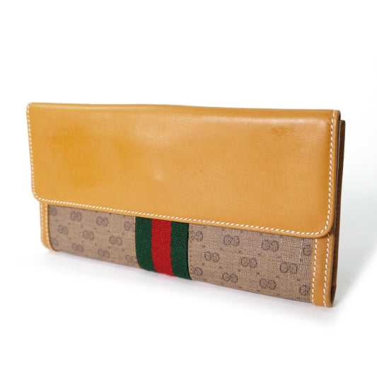 OLD Gucci マイクロGGシェリー長財布（キャメル）