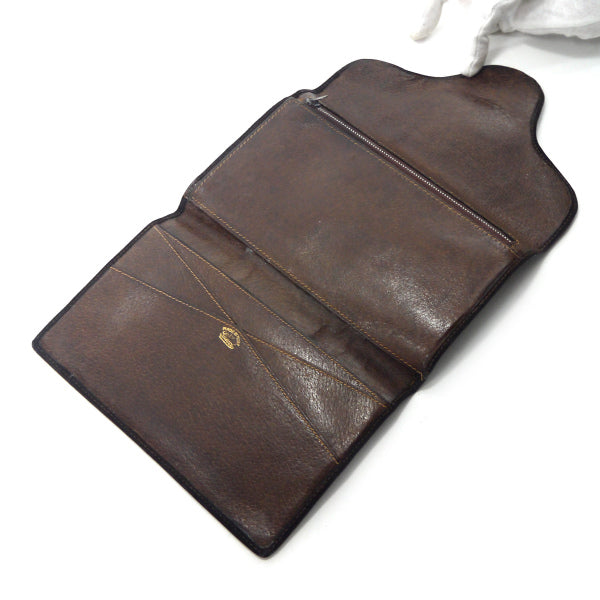 OLD Gucci ビット留具スエードシェリー長財布（濃茶）