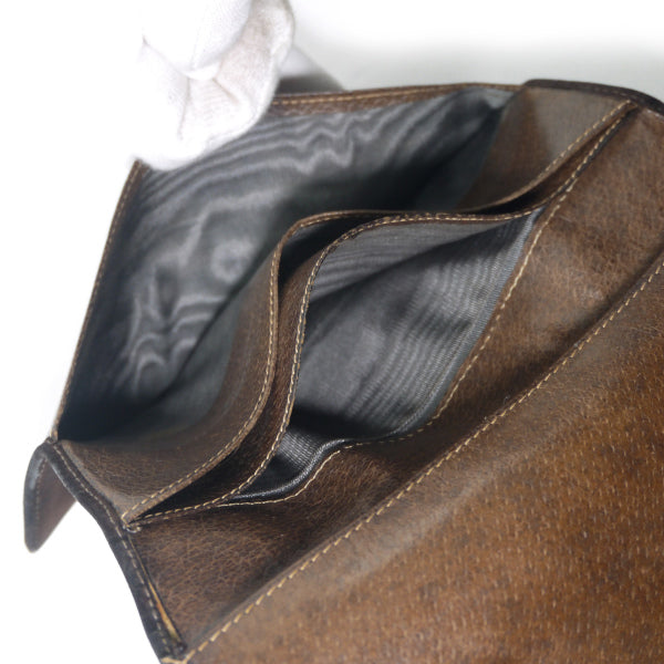 OLD Gucci ビット留具スエードシェリー長財布（濃茶）