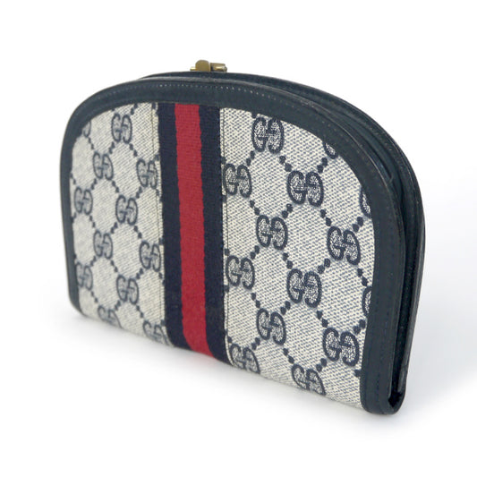 OLD Gucci  シェリーGG金具ハーフムーン財布（青）