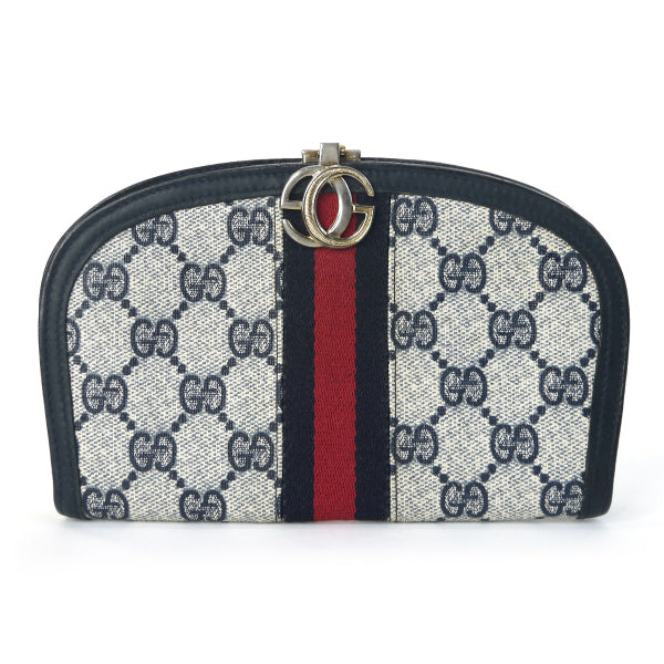 OLD Gucci  シェリーGG金具ハーフムーン財布（青）