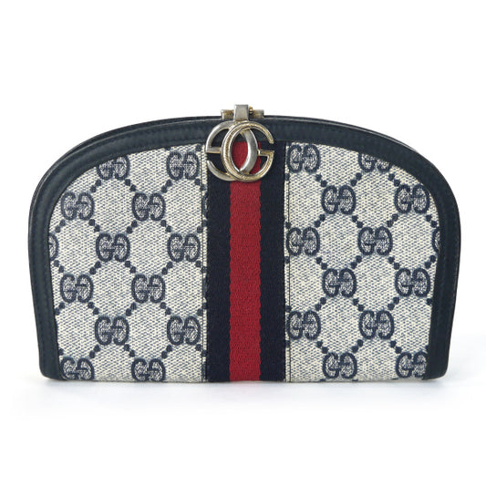 OLD Gucci  シェリーGG金具ハーフムーン財布（青）