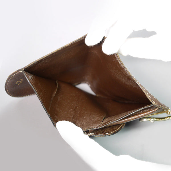OLD Gucci 半円型ビット留め具財布（茶）