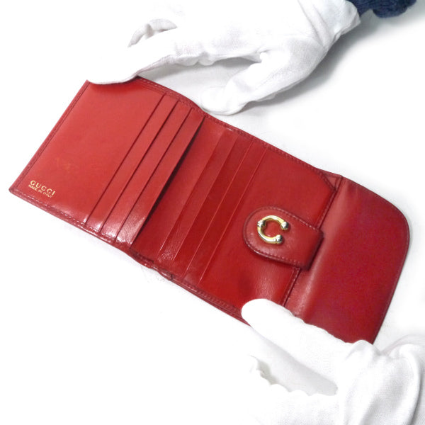 OLD Gucci  総革ホースシュー折財布（赤）