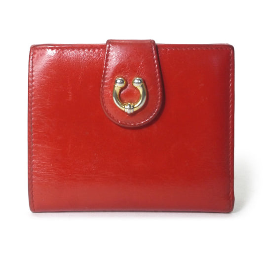 OLD Gucci  総革ホースシュー折財布（赤）