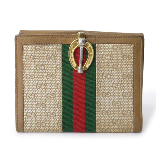 OLD Gucci  マイクロGG ジャガード２つ折れ財布（明茶）