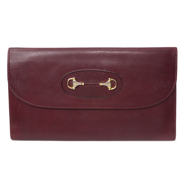 OLD Gucci 総革ホースビット金具長財布（ボルドー）