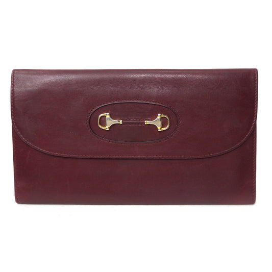 OLD Gucci 総革ホースビット金具長財布（ボルドー）