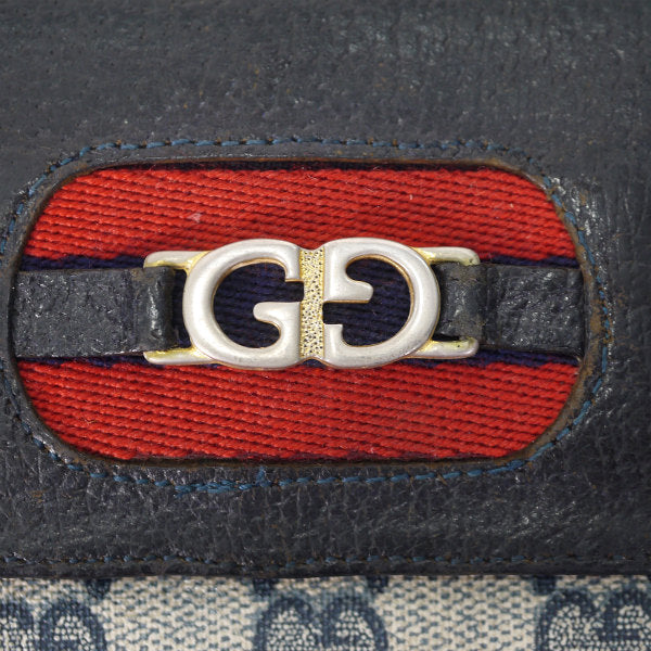 OLD Gucci　GG金具シェリー長財布（青）