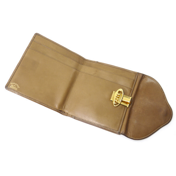 OLD Gucci  70s筆記体ロゴ マイクロGG折財布（明茶）