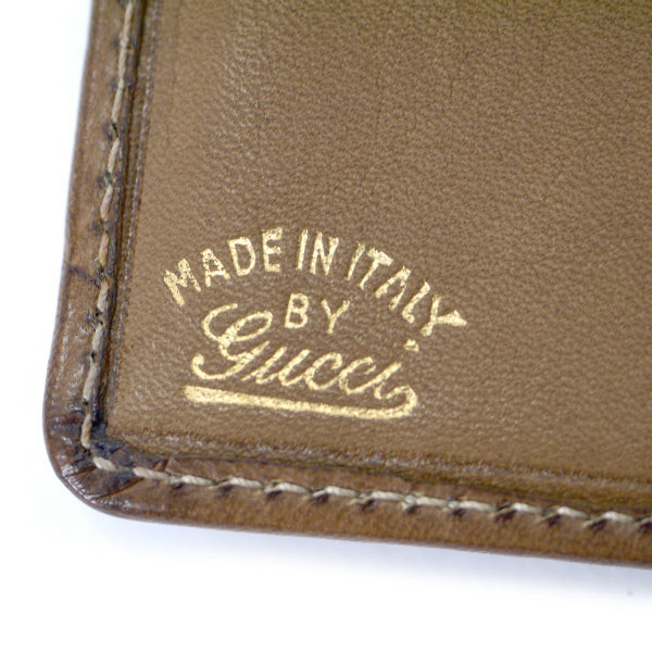 OLD Gucci  70s筆記体ロゴ マイクロGG折財布（明茶）