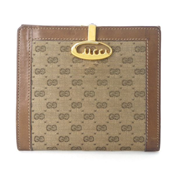 OLD Gucci  70s筆記体ロゴ マイクロGG折財布（明茶）