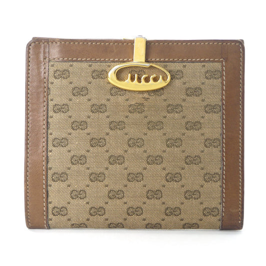 OLD Gucci  70s筆記体ロゴ マイクロGG折財布（明茶）