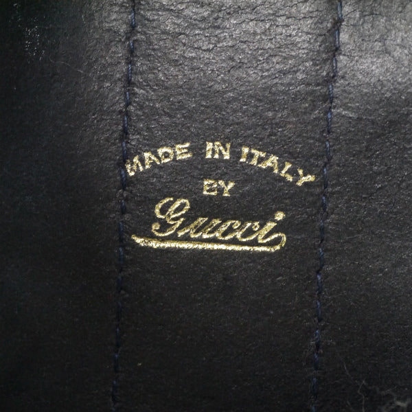 OLD Gucci スエードシェリー ミニクラッチバッグ（濃紺）