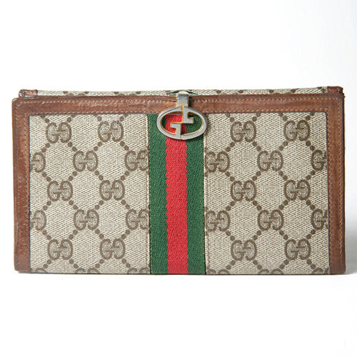 OLD　Gucci　長財布（茶　シェリーライン）