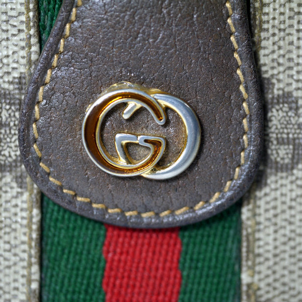 OLD Gucci　シェリーがま口ミドル財布（茶）