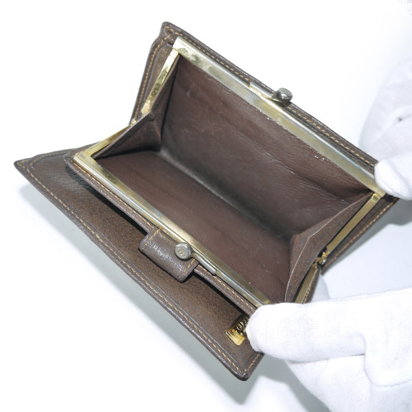 OLD Gucci　シェリーがま口ミドル財布（茶）