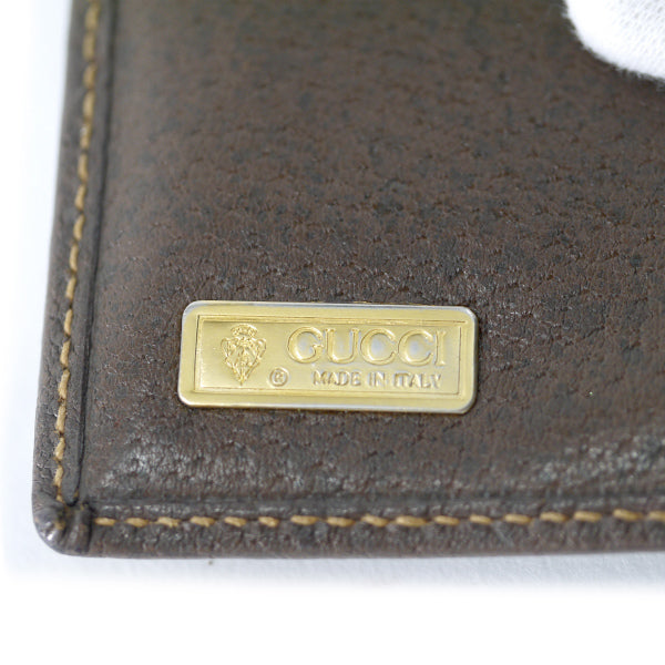 OLD Gucci　シェリーがま口ミドル財布（茶）