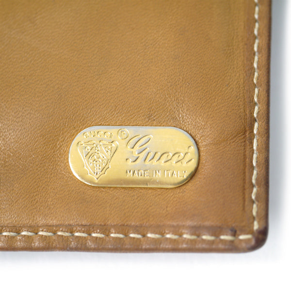 OLD Gucci マイクロGG２つ折れがま口ミドル財布（キャメル）