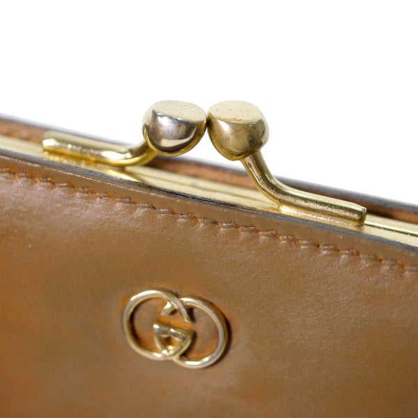 OLD Gucci 総革がま口財布（キャメル）