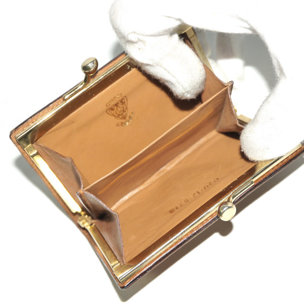 OLD Gucci 総革がま口財布（キャメル）