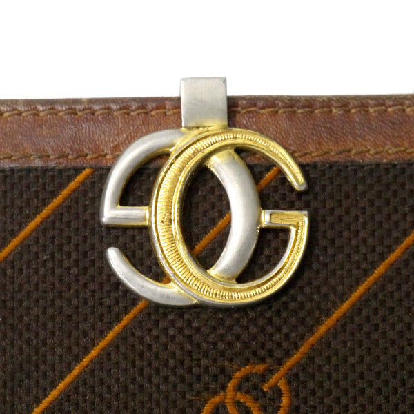 OLD Gucci 流れ星柄 GG留め具長財布（茶）