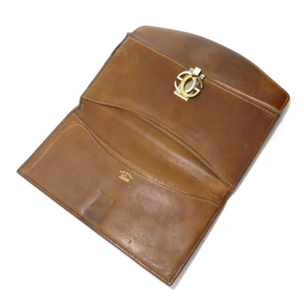 OLD Gucci 流れ星柄 GG留め具長財布（茶）