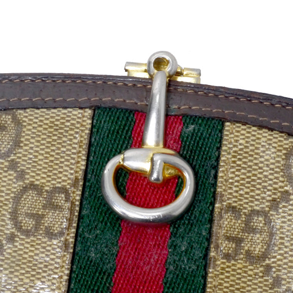 OLD Gucci 70s クリスタルGG ハーフムーン財布（茶）