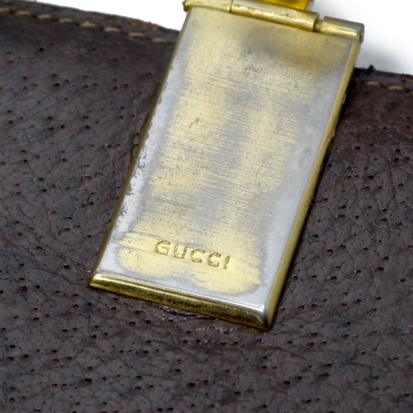 OLD Gucci 70s クリスタルGG ハーフムーン財布（茶）
