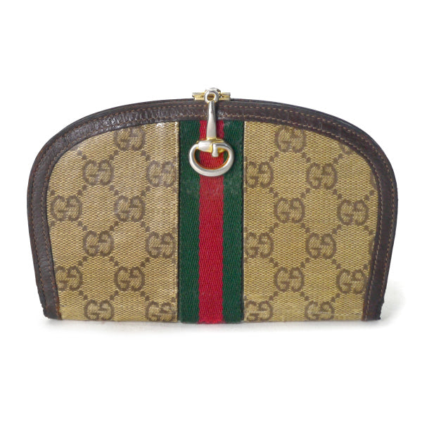 OLD Gucci 70s クリスタルGG ハーフムーン財布（茶）