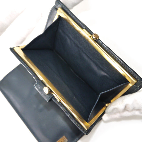 OLD Gucci マイクロGG２つ折れがま口ミドル財布（青）