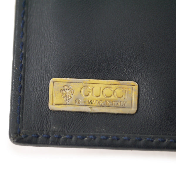 OLD Gucci マイクロGG２つ折れがま口ミドル財布（青）
