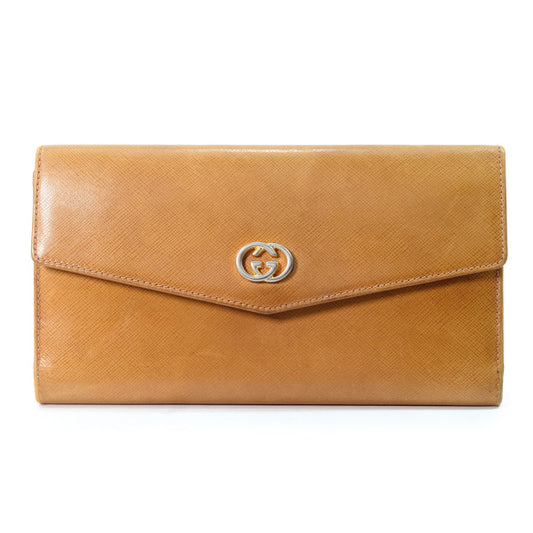 OLD Gucci　総革　長財布（キャメル）