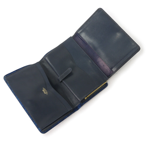 OLD Gucci 激レア!!スクエアGGスエードがま口財布（青）
